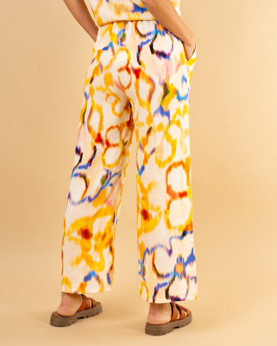 Pantalon jaune imprimé