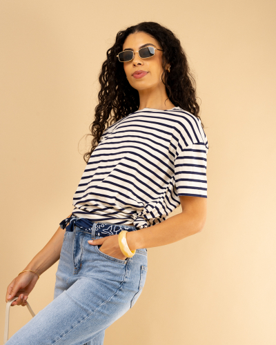 T-Shirt marin foulard
