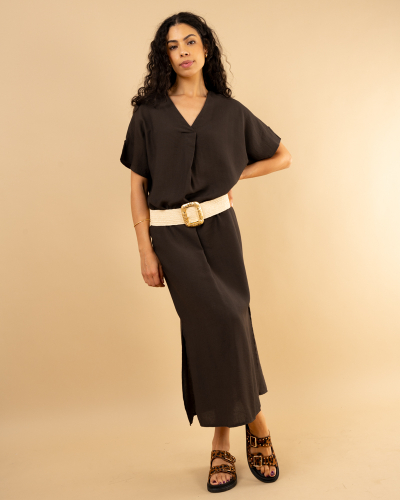 Robe longue fendue