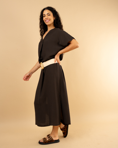 Robe longue fendue