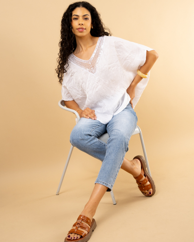 Blouse col dentelle
