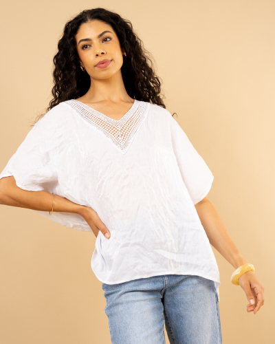 Blouse col dentelle