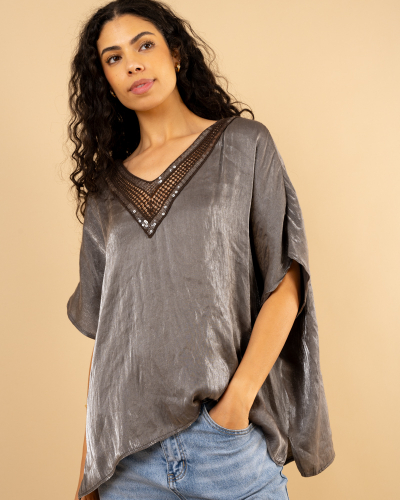 Blouse col dentelle