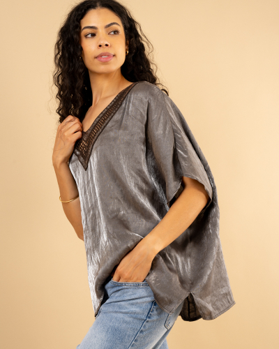 Blouse col dentelle