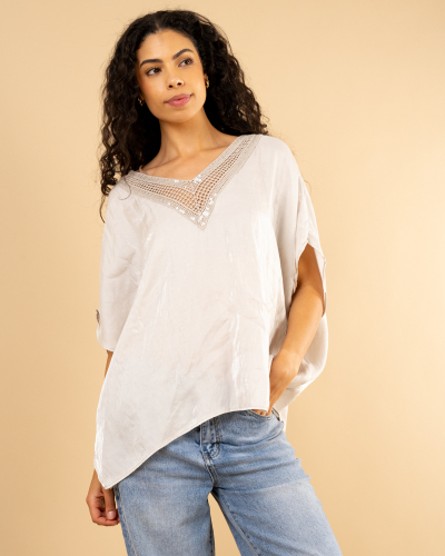 Blouse col dentelle