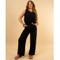 Pantalon bouton doré