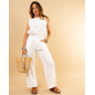 Pantalon bouton doré