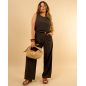 Pantalon bouton doré