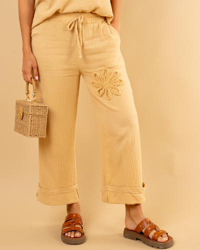 Pantalon gaze fleur