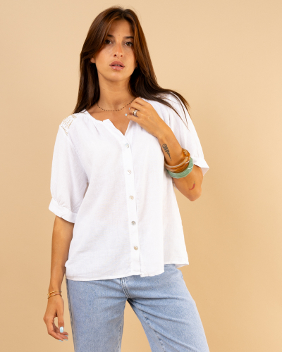 Blouse lin doré