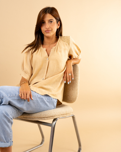Blouse lin doré