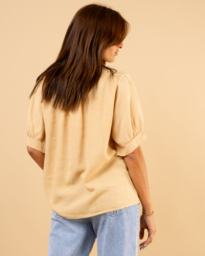 Blouse lin doré