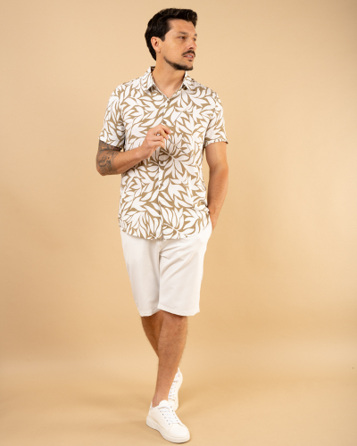 Chemise imprimée feuilles