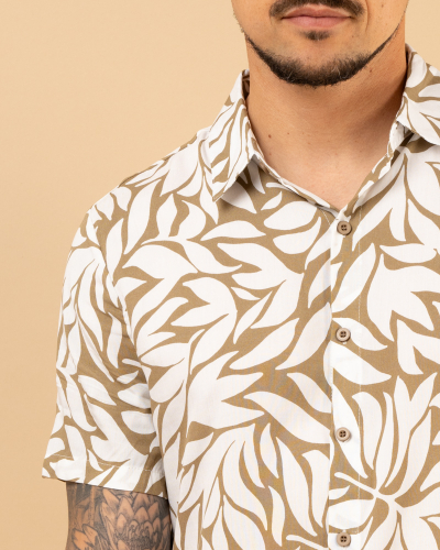 Chemise imprimée feuilles