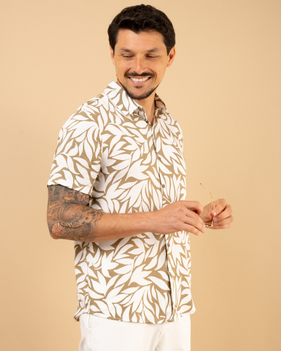 Chemise imprimée feuilles