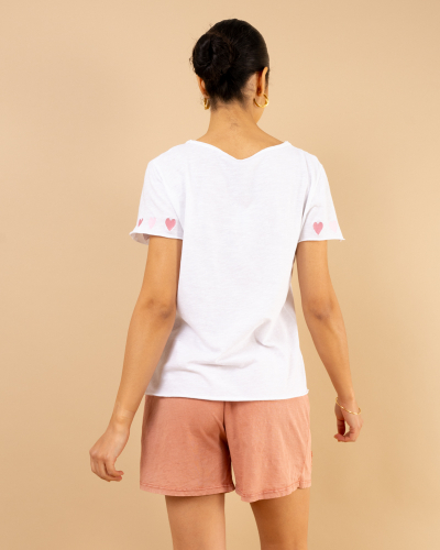 T-Shirt manches coeurs