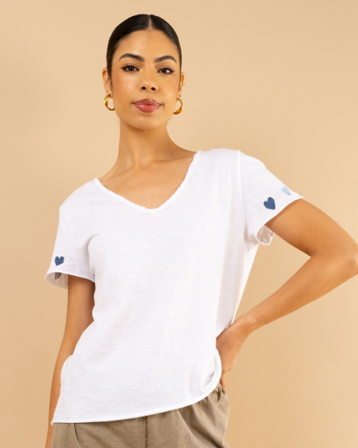 T-Shirt manches coeurs