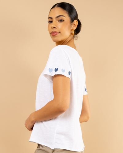 T-Shirt manches coeurs