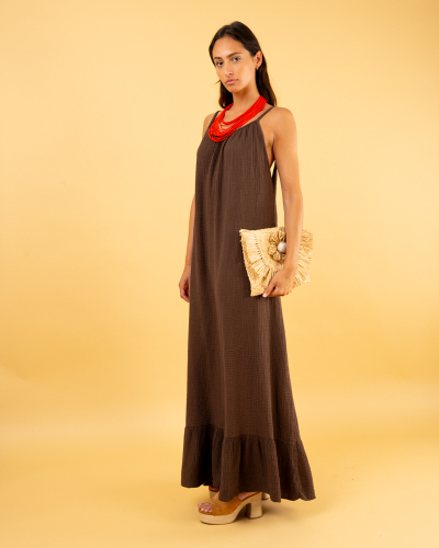 Robe longue gaze de coton