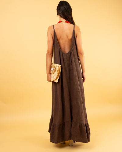 Robe longue gaze de coton