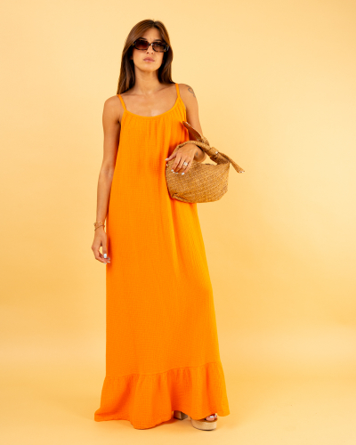 Robe longue gaze de coton