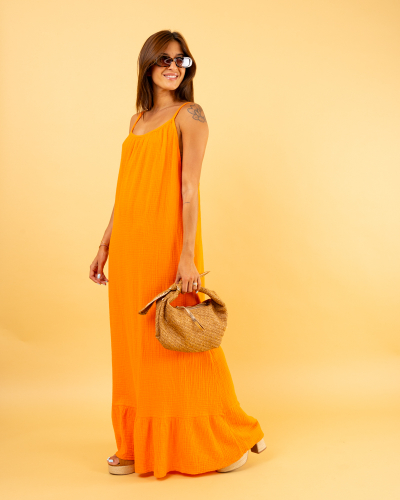 Robe longue gaze de coton