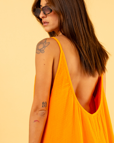 Robe longue gaze de coton