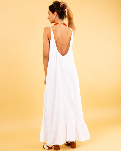 Robe longue gaze de coton