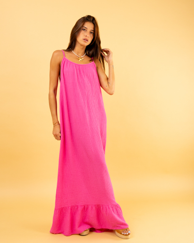 Robe longue gaze de coton