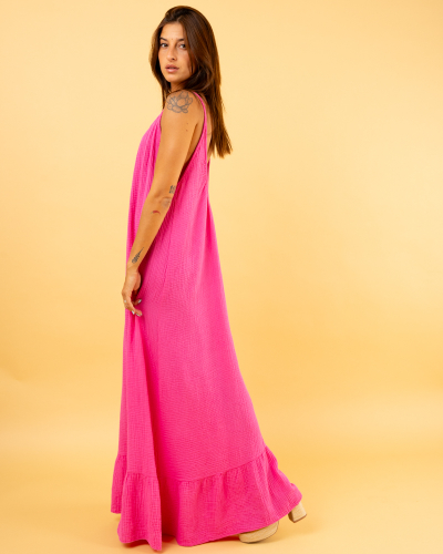 Robe longue gaze de coton