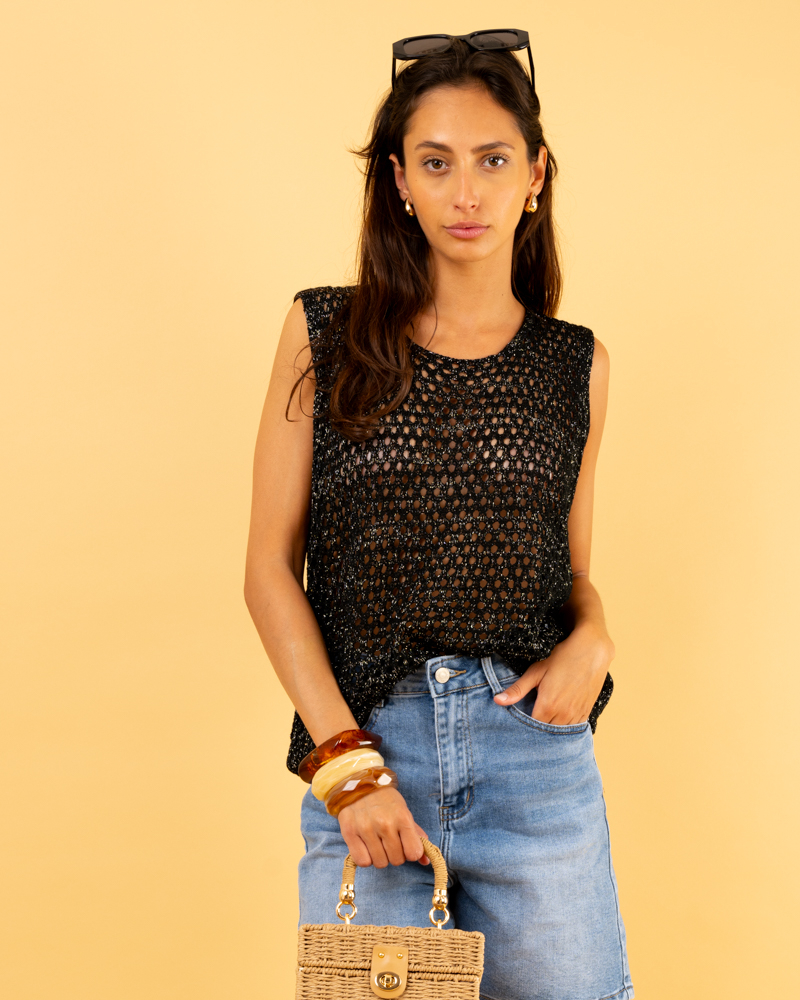 Débardeur ajouré lurex