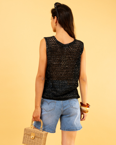 Débardeur ajouré lurex