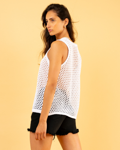 Débardeur ajouré lurex