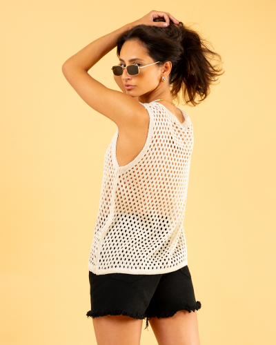 Débardeur ajouré lurex