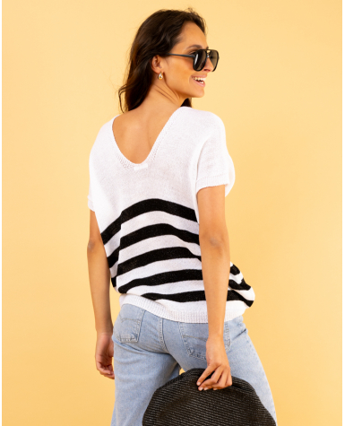 Top rayé lurex