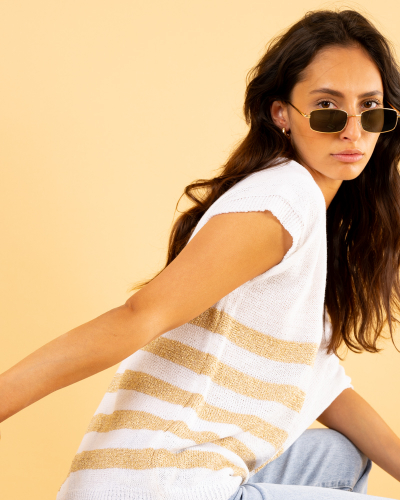 Top rayé lurex