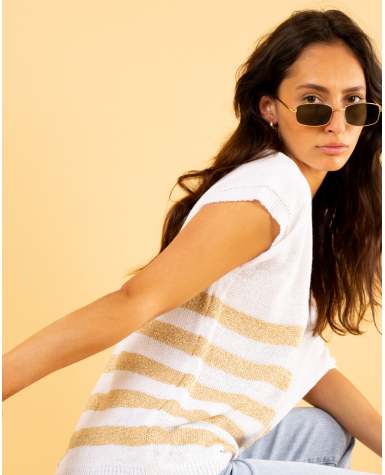 Top rayé lurex