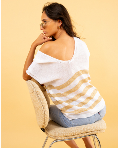 Top rayé lurex