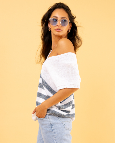 Top rayé lurex