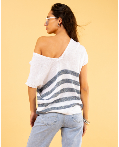 Top rayé lurex