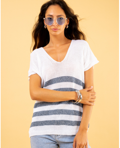 Top rayé lurex