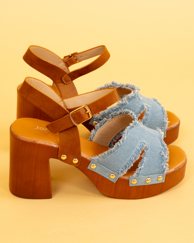 Sandales talons bicolores