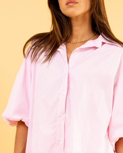 Chemise rayée manches ballon 