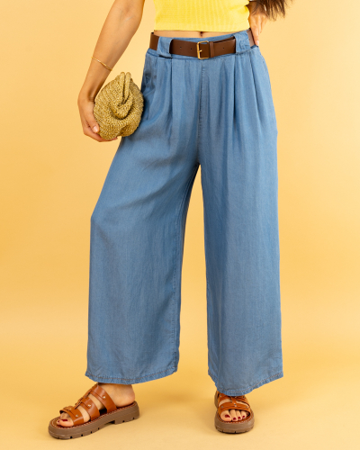 Pantalon large ceinture