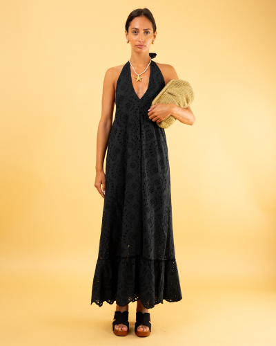 Robe dos nu brodée