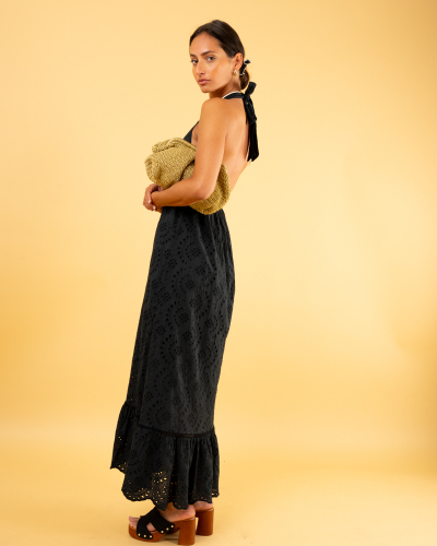 Robe dos nu brodée