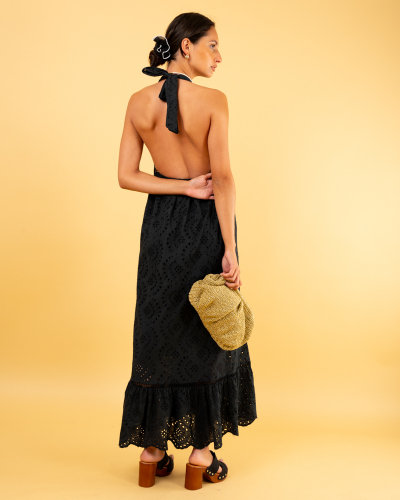 Robe dos nu brodée