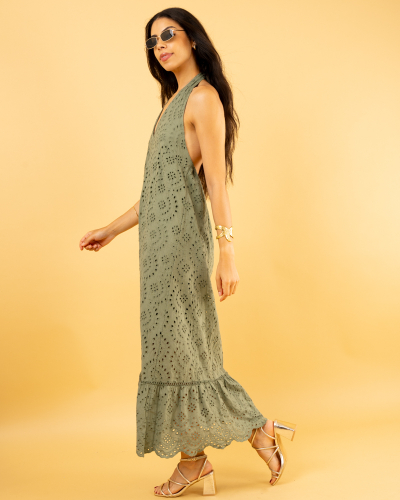 Robe dos nu brodée