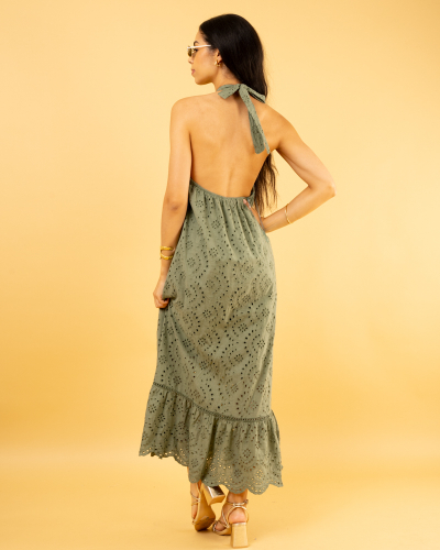 Robe dos nu brodée