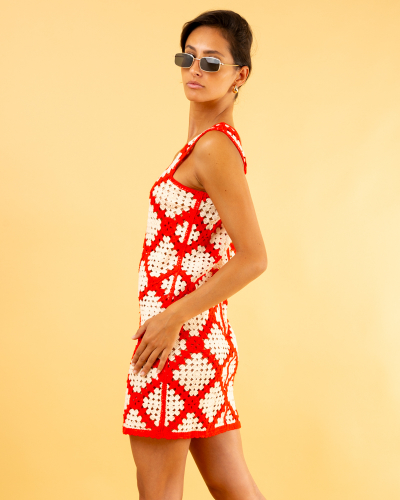 Robe courte macramée